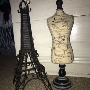 Fabric Mannequin/ Eiffel Tower jewelry holder.